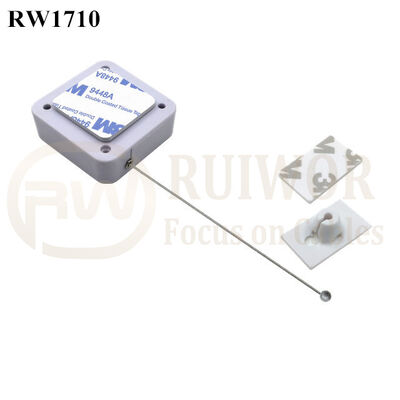 RW1710 Square Security Tether Plus 25X15mm Rectangular Adhesive ABS Plate