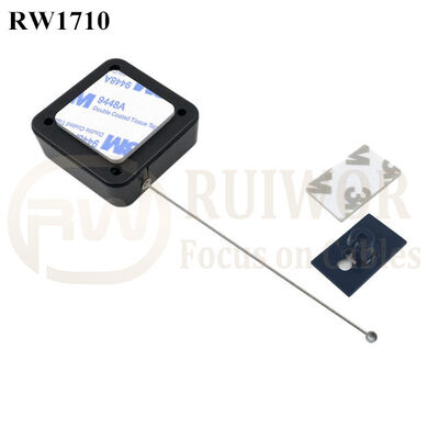 RW1710 Square Security Tether Plus 25X15mm Rectangular Adhesive ABS Plate