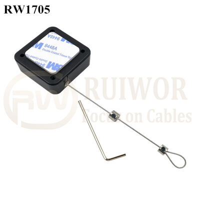 RW1705 Square Security Tether Plus Adjustalbe Lasso Loop End By Small Lock And Allen Key