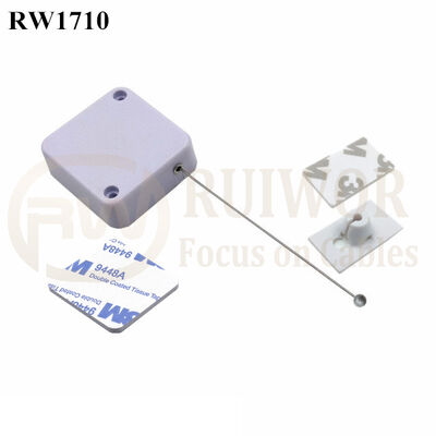 RW1710 Square Security Tether Plus 25X15mm Rectangular Adhesive ABS Plate