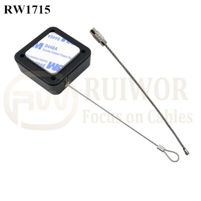 RW1715 Square Security Tether Plus Size Customizable Wire Rope Ring Catch