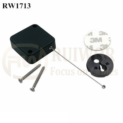 RW1713 Square Security Tether Plus Dia 30MMx5.5MM Circular Adhesive ABS Block