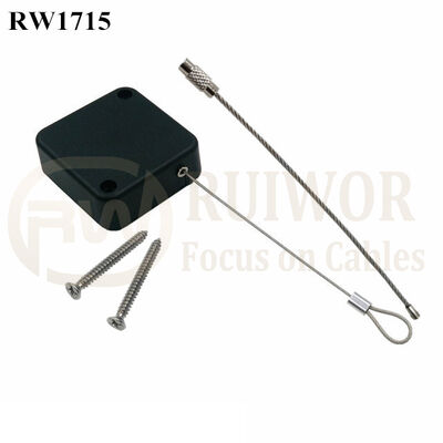 RW1715 Square Security Tether Plus Size Customizable Wire Rope Ring Catch