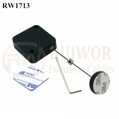 RW1713 Square Security Tether Plus Dia 30MMx5.5MM Circular Adhesive ABS Block