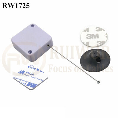 RW1725 Square Security Tether Plus Dia 38mm Circular Adhesive Plastic Plate