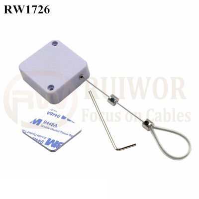 RW1726 Square Security Tether Plus Adjustable Stainless Steel Wire Loop Coated Silicone Hose