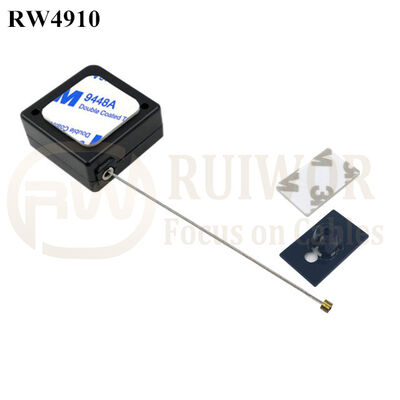 RW4910 Square Ratcheting Retractable Tether Plus Ratchet Function Plus 25X15mm Rectangular Adhesive ABS Plate