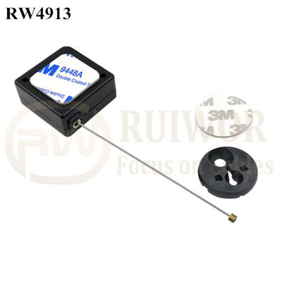 RW4913 Square Ratcheting Retractable Tether Plus Pause Function Plus Dia 30MMx5.5MM Circular Adhesive ABS Block