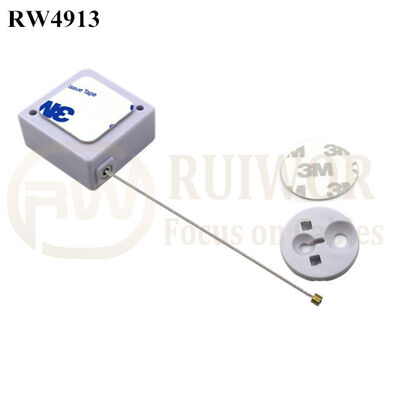 RW4913 Square Ratcheting Retractable Tether Plus Pause Function Plus Dia 30MMx5.5MM Circular Adhesive ABS Block