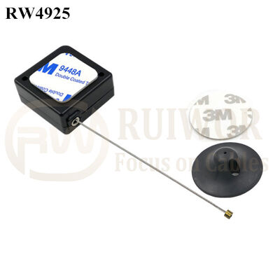 RW4925 Square Ratcheting Retractable Tether Plus Ratchet Function And Dia 38mm Circular Adhesive Plastic Plate