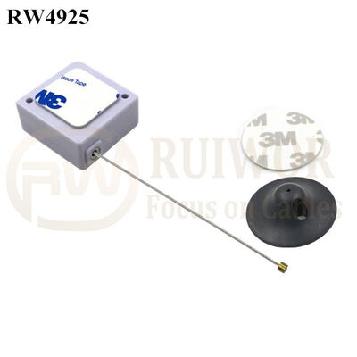 RW4925 Square Ratcheting Retractable Tether Plus Ratchet Function And Dia 38mm Circular Adhesive Plastic Plate
