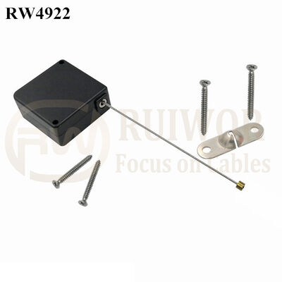 RW4922 Square Ratcheting Retractable Tether Plus Stop Function 10x31MM Two Screw Perforated Oval Metal Plate Connector Installed By Screw