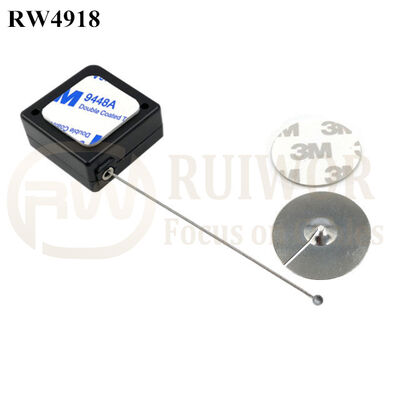 RW4918 Square Ratcheting Retractable Tether Plus Stop Function And Dia 38mm Circular Sticky Metal Plate