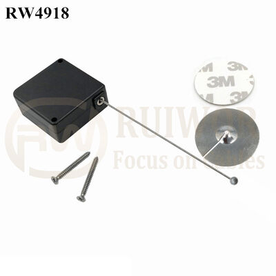 RW4918 Square Ratcheting Retractable Tether Plus Stop Function And Dia 38mm Circular Sticky Metal Plate