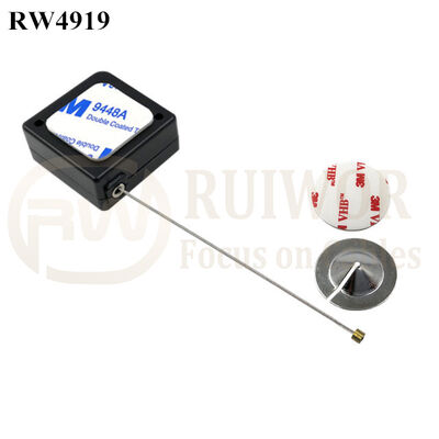 RW4919 Square Ratcheting Retractable Tether Plus Pause Function And Dia 22mm Circular Sticky Metal Plate