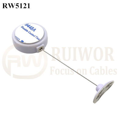 RW5121 Round Mini Anti Lost Recoiler Plus 33x19MM Oval Sticky Flexible Rubber Tips