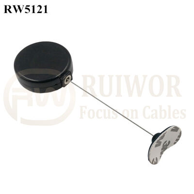 RW5121 Round Mini Anti Lost Recoiler Plus 33x19MM Oval Sticky Flexible Rubber Tips