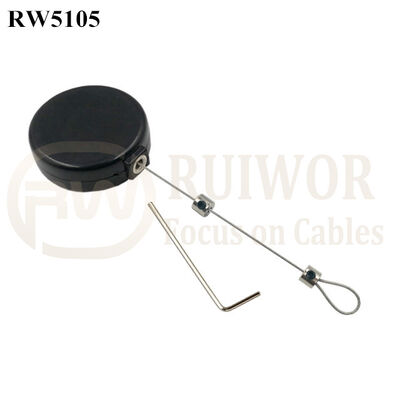 RW5105 Round Mini Anti Lost Recoiler Plus Adjustalbe Lasso Loop End By Small Lock And Allen Key