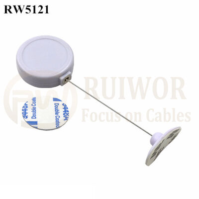 RW5121 Round Mini Anti Lost Recoiler Plus 33x19MM Oval Sticky Flexible Rubber Tips