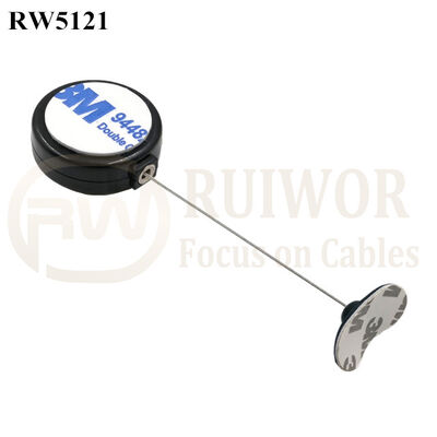 RW5121 Round Mini Anti Lost Recoiler Plus 33x19MM Oval Sticky Flexible Rubber Tips