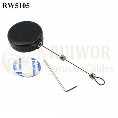 RW5105 Round Mini Anti Lost Recoiler Plus Adjustalbe Lasso Loop End By Small Lock And Allen Key