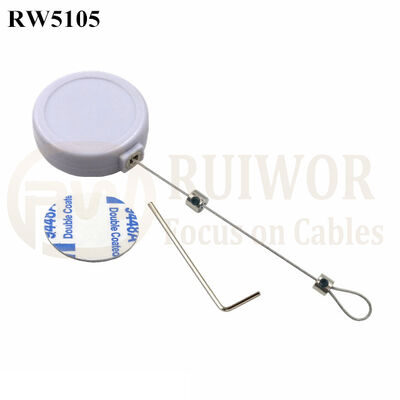 RW5105 Round Mini Anti Lost Recoiler Plus Adjustalbe Lasso Loop End By Small Lock And Allen Key