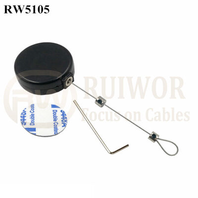 RW5105 Round Mini Anti Lost Recoiler Plus Adjustalbe Lasso Loop End By Small Lock And Allen Key