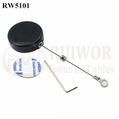 RW5101 Round Mini Anti Lost Recoiler Eyelet Terminal With Ring Terminal Inner Hole 3mm 4mm 5mm For Option