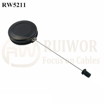 RW5211 Round Anti Theft Retractor Plus M6x8MM /M8x8MM Or Customized Flat Head Screw Cable End
