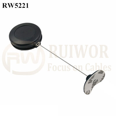 RW5221 Round Anti Theft Retractor Plus 33x19MM Oval Sticky Flexible Rubber Tips