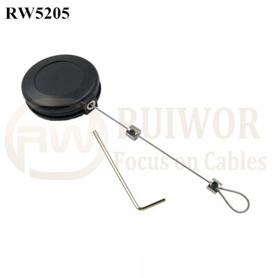 RW5205 Round Anti Theft Retractor Plus Adjustalbe Lasso Loop End By Small Lock And Allen Key