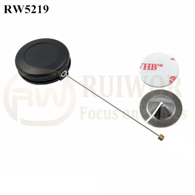 RW5219 Round Anti Theft Retractor Plus Dia 22mm Circular Sticky Metal Plate