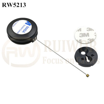 RW5213 Round Anti Theft Retractor Plus Dia 30MMx5.5MM Circular Adhesive ABS Block