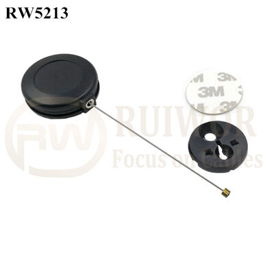 RW5213 Round Anti Theft Retractor Plus Dia 30MMx5.5MM Circular Adhesive ABS Block