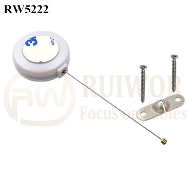 RW5222 Round Anti Theft Retractor Plus 10x31MM Two Screw Perforated Oval Metal Plate Connector Installed By Screw