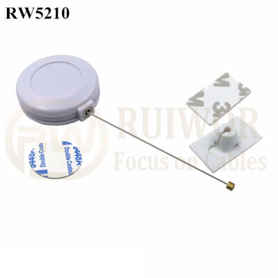 RW5210 Round Anti Theft Retractor Plus 25X15mm Rectangular Adhesive ABS Plate