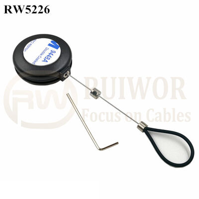 RW5226 Round Anti Theft Retractor Plus Adjustable Stainless Steel Wire Loop Coated Silicone Hose