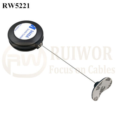 RW5221 Round Anti Theft Retractor Plus 33x19MM Oval Sticky Flexible Rubber Tips