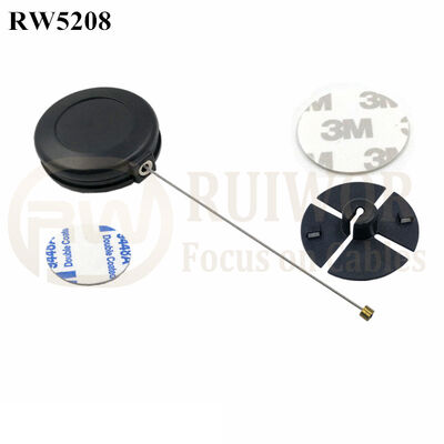 RW5208 Round Anti Theft Retractor Plus Dia 38mm Circular Sticky Flexible ABS Plate