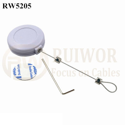 RW5205 Round Anti Theft Retractor Plus Adjustalbe Lasso Loop End By Small Lock And Allen Key