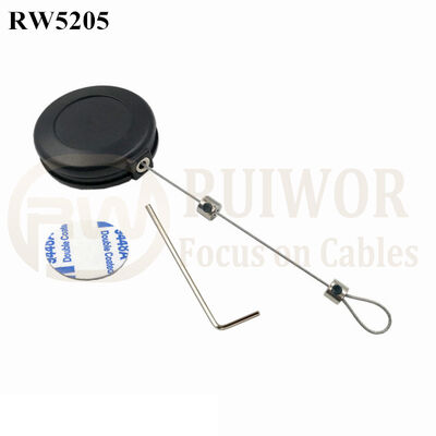 RW5205 Round Anti Theft Retractor Plus Adjustalbe Lasso Loop End By Small Lock And Allen Key
