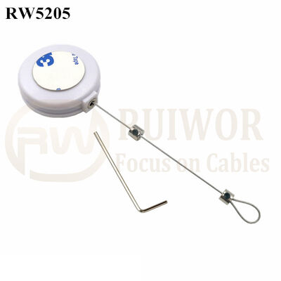 RW5205 Round Anti Theft Retractor Plus Adjustalbe Lasso Loop End By Small Lock And Allen Key