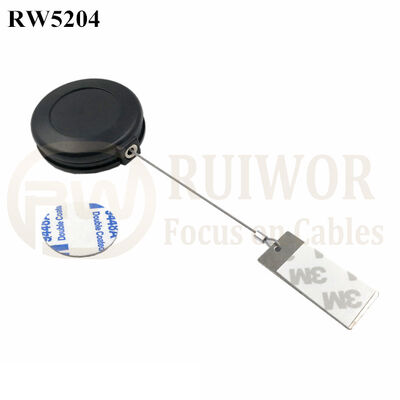 RW5204 Round Anti Theft Retractor Plus 45X19mm Rectangular Sticky Metal Plate