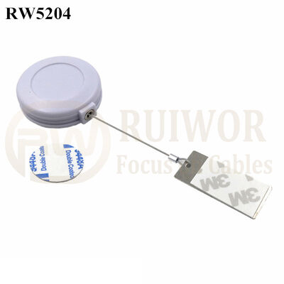 RW5204 Round Anti Theft Retractor Plus 45X19mm Rectangular Sticky Metal Plate