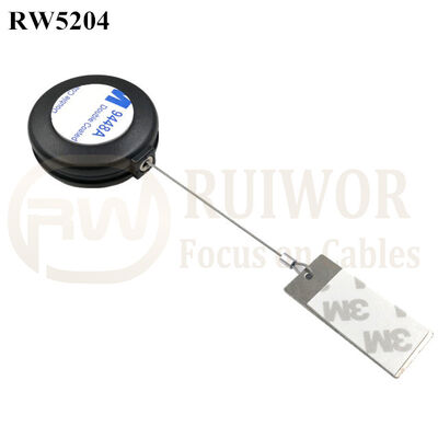 RW5204 Round Anti Theft Retractor Plus 45X19mm Rectangular Sticky Metal Plate