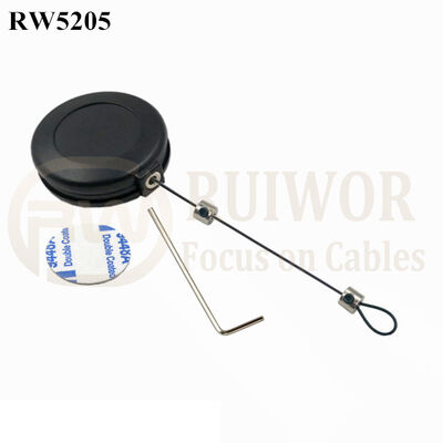 RW5205 Round Anti Theft Retractor Plus Adjustalbe Lasso Loop End By Small Lock And Allen Key