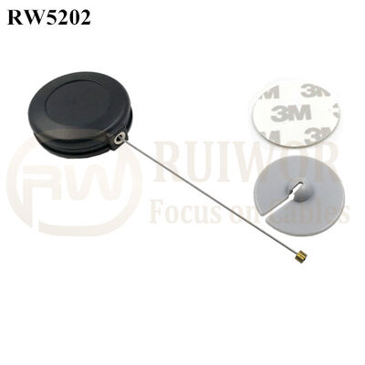 RW5202 Round Anti Theft Retractor Plus Dia 30mm Circular Adhesive ABS Plate
