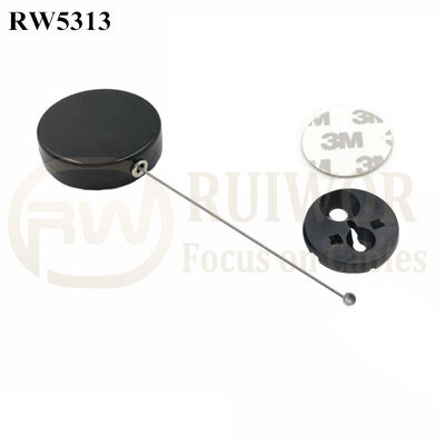 RW5313 Round Security Display Tether Plus Dia 30MMx5.5MM Circular Adhesive ABS Block