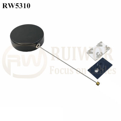 RW5310 Round Security Display Tether With Logo Custom Plus 25X15mm Rectangular Adhesive ABS Plate