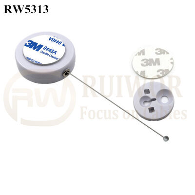 RW5313 Round Security Display Tether Plus Dia 30MMx5.5MM Circular Adhesive ABS Block